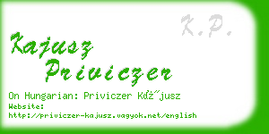 kajusz priviczer business card